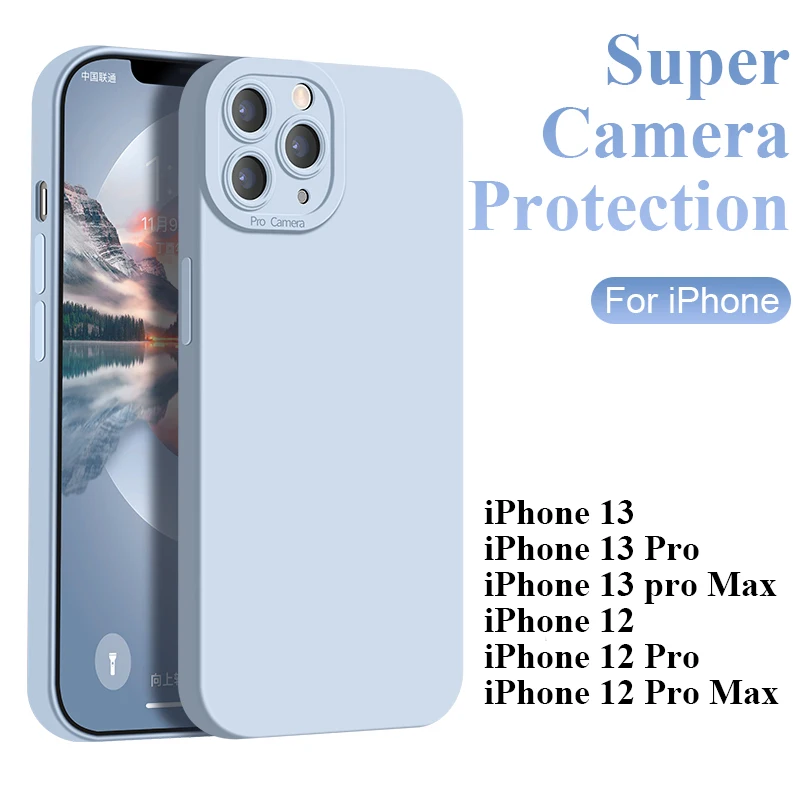 

Luxury Camera Protection Silicone Case For iPhone 11 12 13 Pro Xs Max X Xr Se 2020 7 8 Plus Matte Candy Color Soft Case Cover