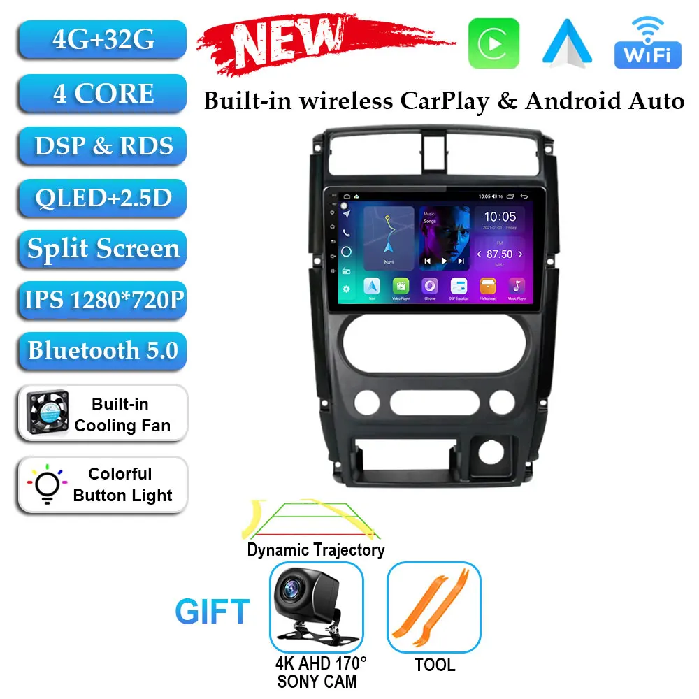 

Android 15 для Suzuki Jimny 3 2005-2019 Автомобильный радиоприемник Мультимедийный видеоплеер Навигация GPS Авто Carplay Без 2Din 2 Din DSP DVD