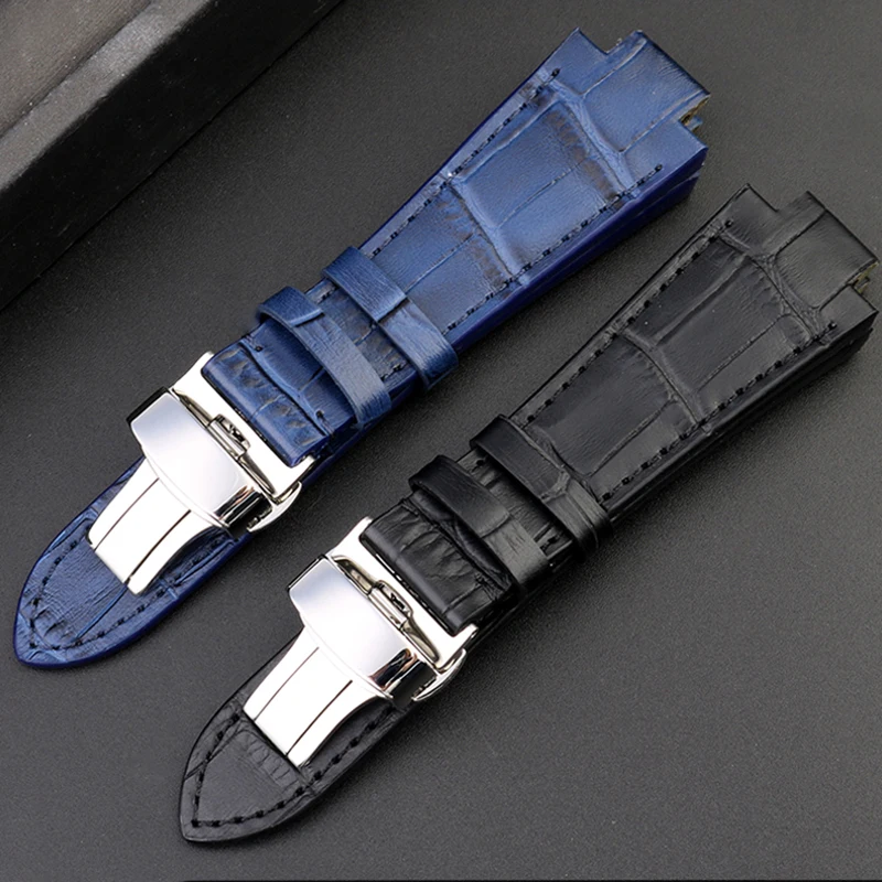 Кожаный ремешок для наручных часов с выпуклым отверстием 25*13 мм, для наручных часов AIKON AI6008 AI6038 AI6058, деловой кожаный ремешок, аксессуары