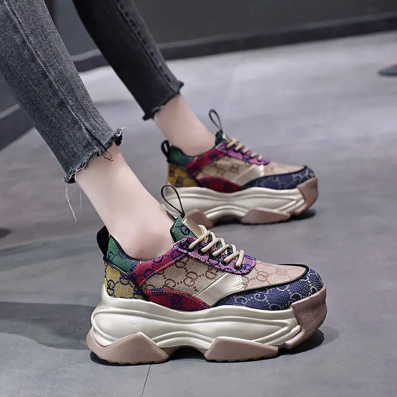 

Daddy Shoes Women Fashion Sneakers Spring Summer New Hot Sale Casual Shoes Luxury Design Chunky Sneakers Lightweight Botas Mujer