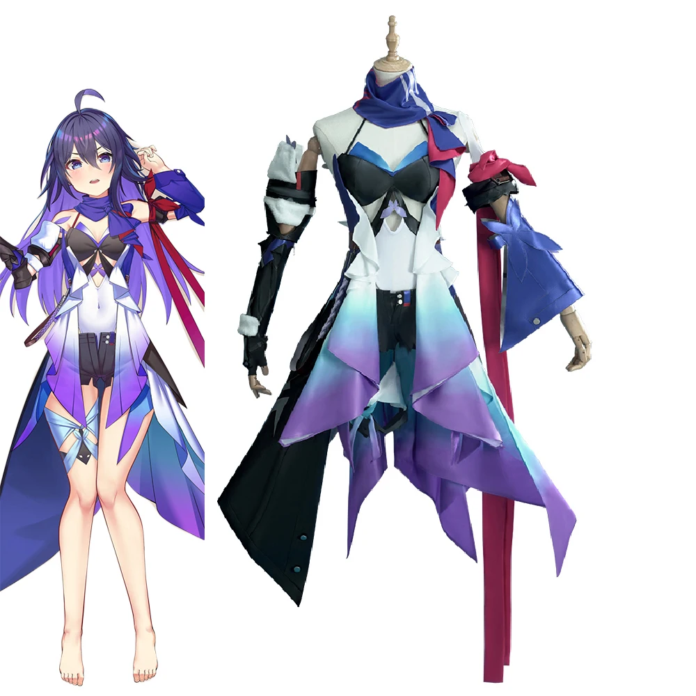 

Game Honkai: Star Rail Cosplay Seele Costume Women Girls Sexy Purple Dress Suits Halloween Carnival Party Roleplay Battle Outfit