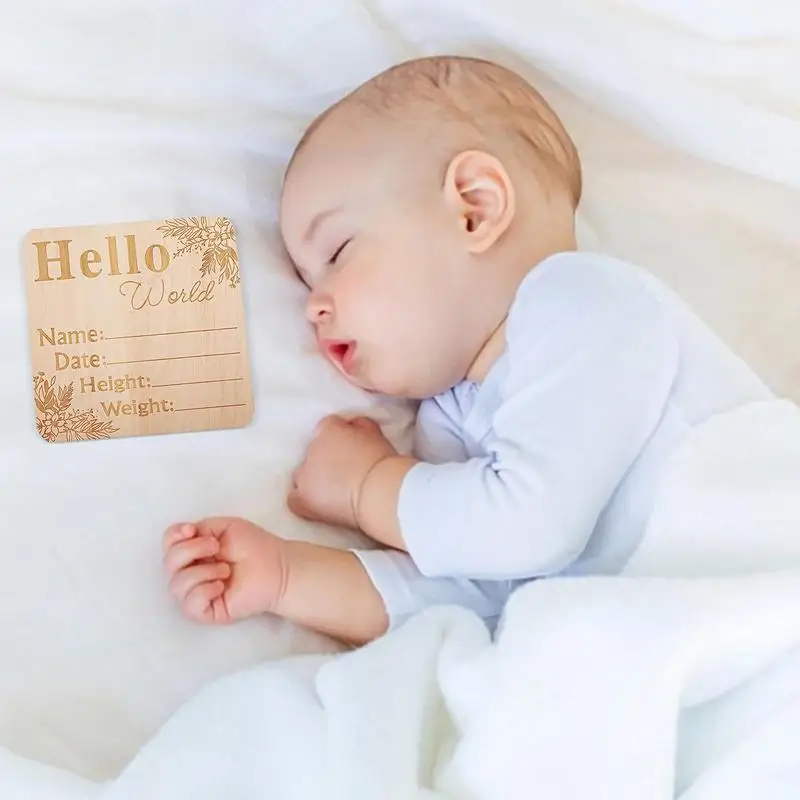 

Выгравированные характеристики рождения знак объявление новорожденного приветственная Детская открытка «сделай сам» Деревянная открытка подарок на день рождения Детская сценическая открытка