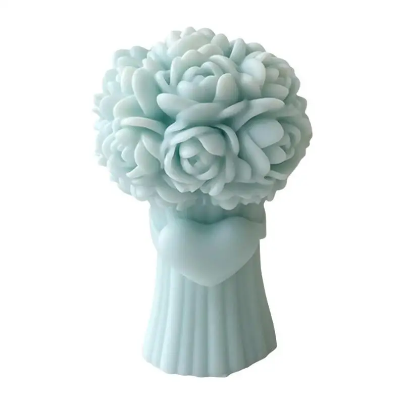 

Flower Bouquet Candle Mold 3D Rose Bouquet Candle Molds Silicone Shapes For DIY Art Crafts Kit Candle Making Home Decor Wedding