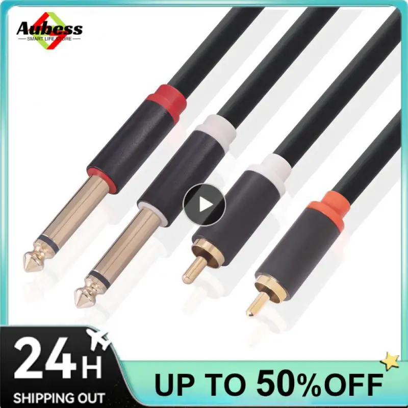 

Audio Dual Rca Male To Dual 6.35 Male For Mixer For Cd Audio Cable 1/4 Mono For Dvd Digital Player Aux Audio Cable
