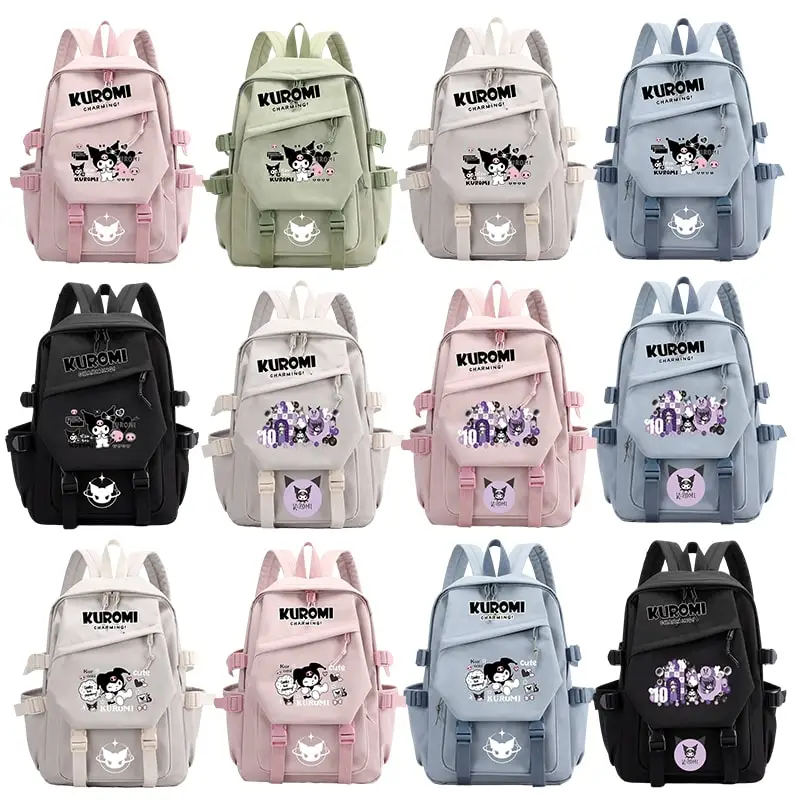 

Sanrio аниме Melody Kuromi Cinnamoroll рюкзак мультяшный Большой Вместительный школьный ранец для студентов уличный рюкзак Детский рюкзак