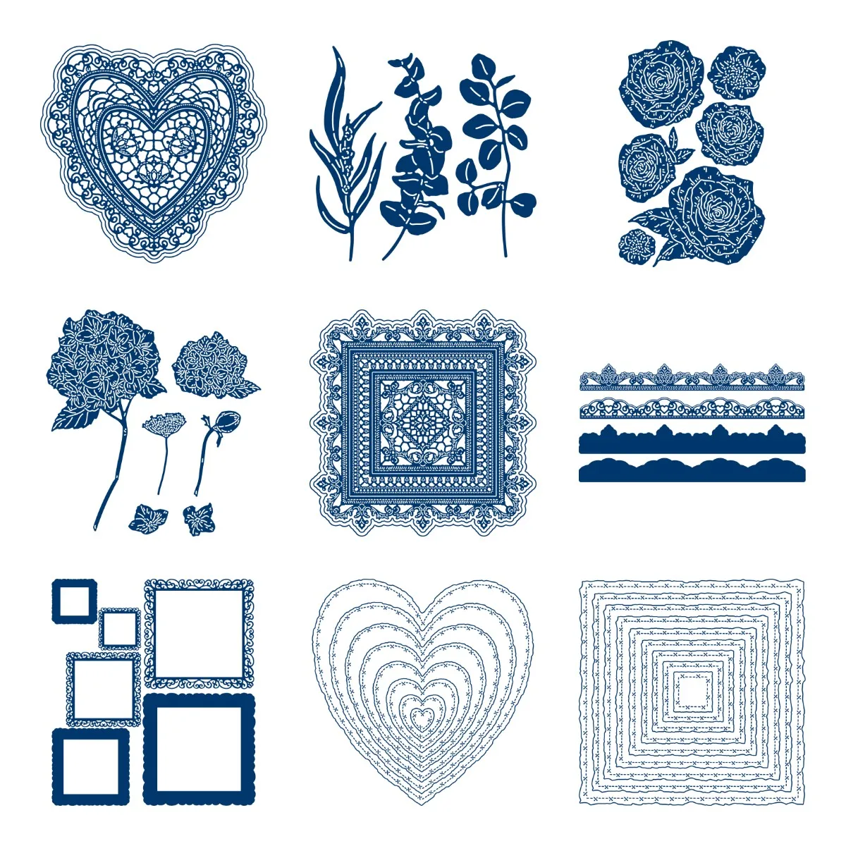 

Flower Square Love Metal Cutting Die Scrapbook Embossed Paper Card Album Craft Template Cut Die Stencils New For 2022 Arrive