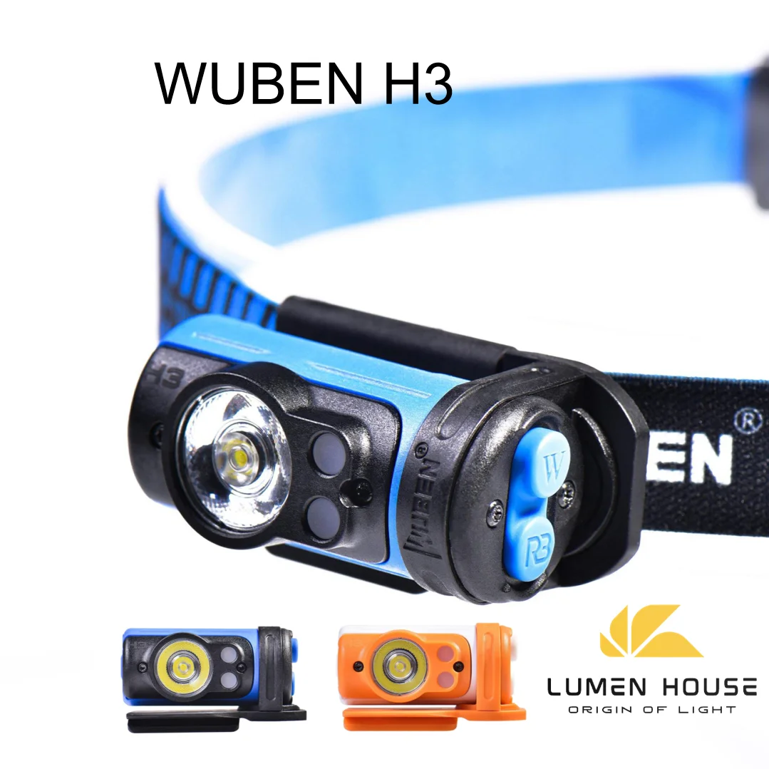 WUBEN H3 Headlamp 120lm LED Torch Lamp With Light of White, Red and Blue for Camping, Fishing, Hiking, Trekking, Trail Running