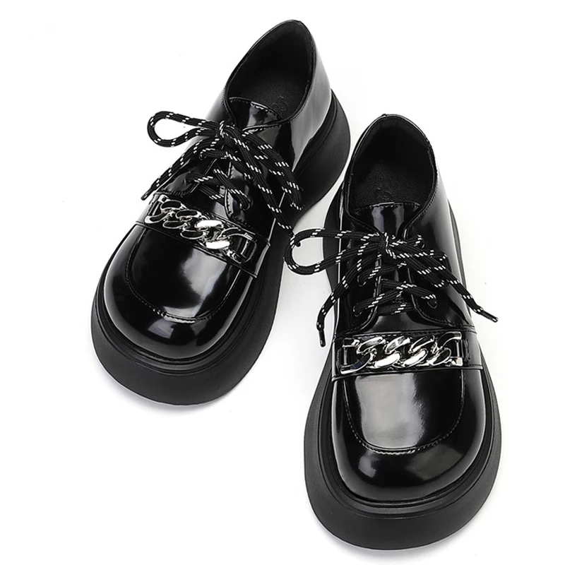Autumn Brand Lolita Mary Janes Chain Women Shoes 2022 New Trend Fashion Flats Platform Oxford Shoes Casual Retro Loafers Zapatos