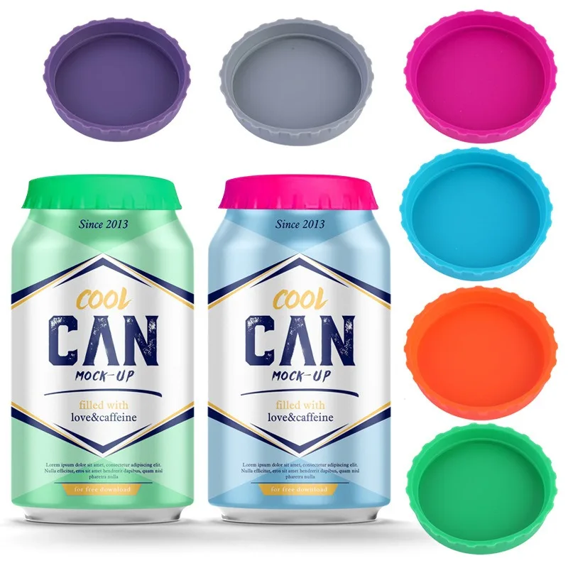 

1Pcs Soda Lid Covers Reusable Beverage Can Covers Silicone Leak Proof Sealing Can Cap Beer Bottle Lid Multi Color Cola Tin Lid