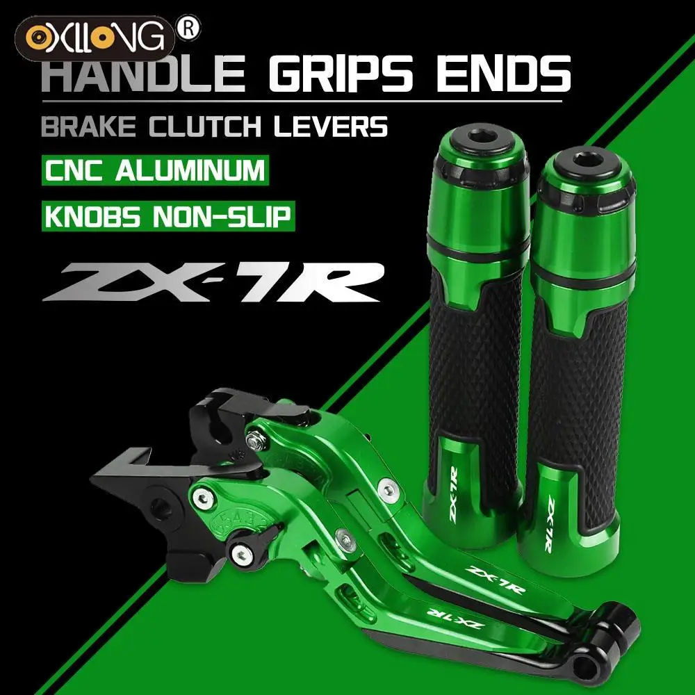 

Motorcycle Brake Clutch Levers Handlebar knobs Handle Hand Grip Ends FOR KAWASAKI ZX7R ZX7RR 1989 1990 1991 1992 1993 1994-2003