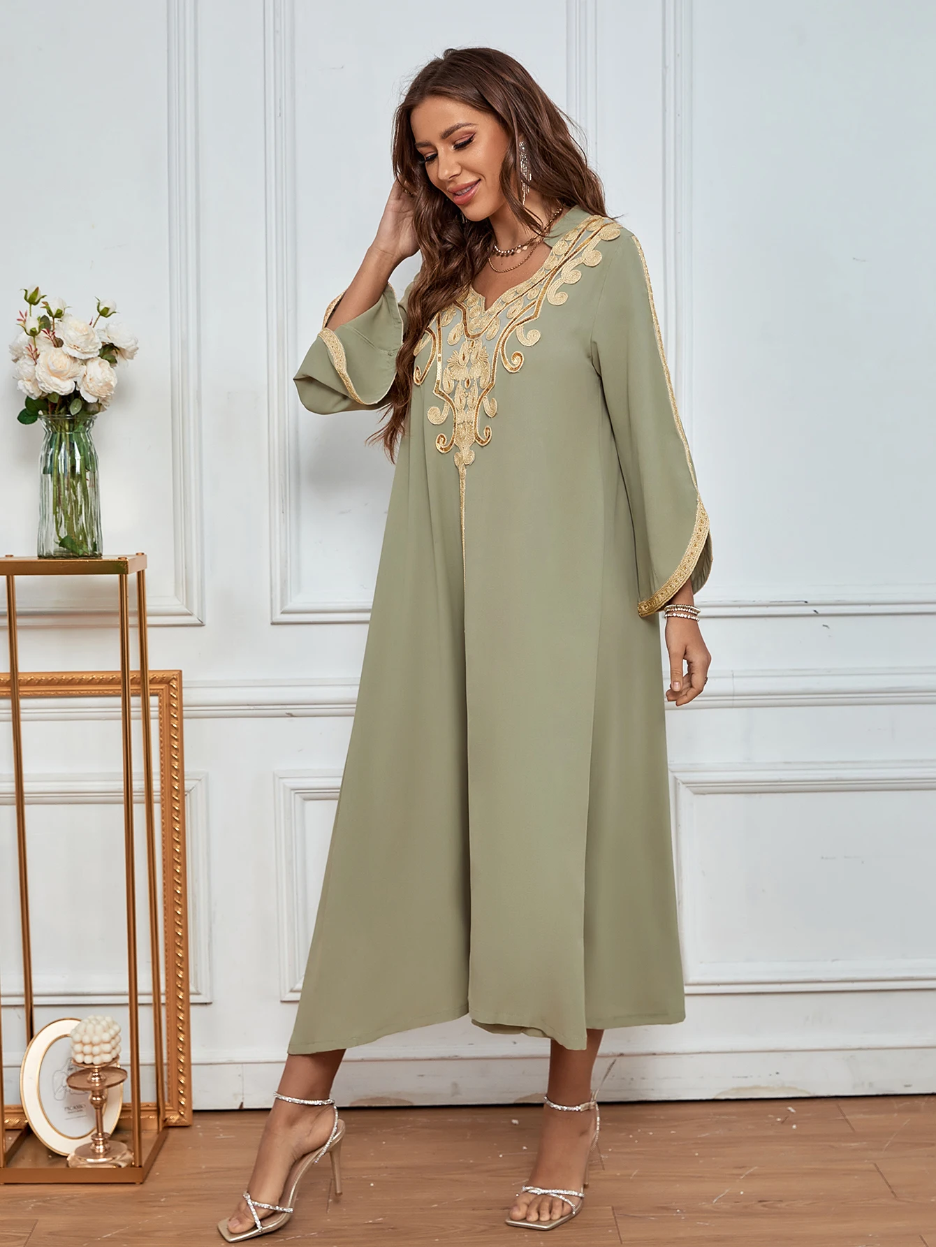 Новинка 2022 весенне-летнее искусственное платье Jalabiya Дубай женское Abaya Рамадан Eid