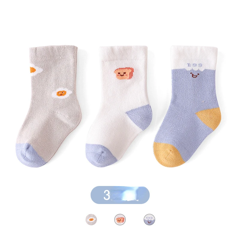 

3 Pairs/Lot Spring Summer High Elastic Simple Children Socks Korean Cotton Cartoon Animals Alphabet Boys Girls Socks 0-6 Infant