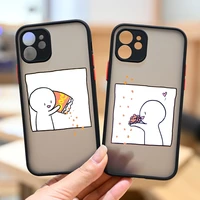 new lovely funny chips pattern lovers pairs shockproof matte phone case for iphone 11 12 13 pro max x xs xr 6s 7 8 plus se2 mini
