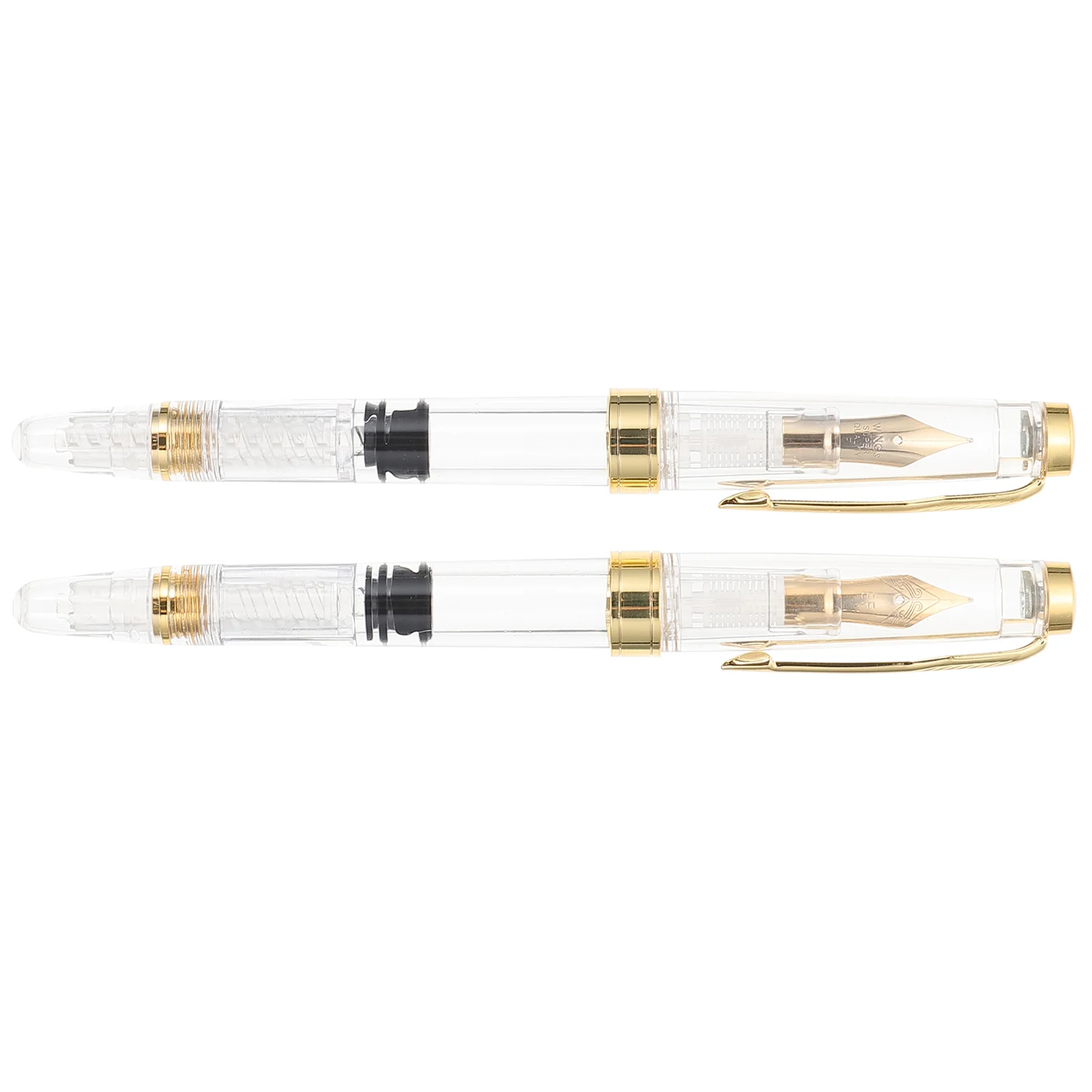 

2Pcs Calligraphy Fountain Pens Smooth Writing Fountain Pens Transparent Design Fountain Pens