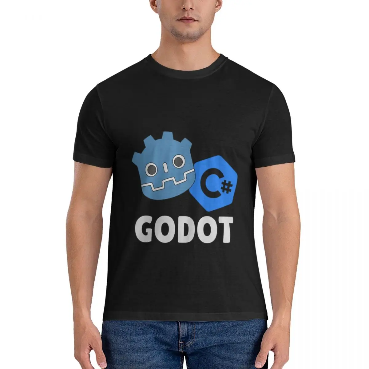 Повседневная мужская Базовая футболка Godot Csharp с коротким рукавом