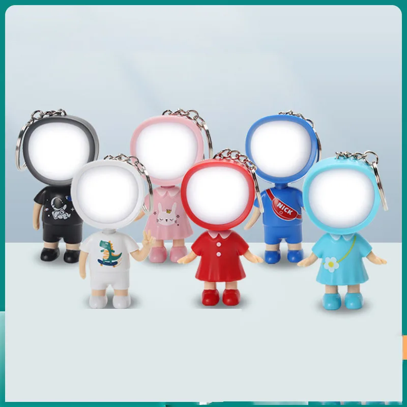 

Cartoon Doll Three-dimensional Luminous Keychain Cute Diy Plastic Material Bag Hanging Jewelry Car Keys Pendant Accessories