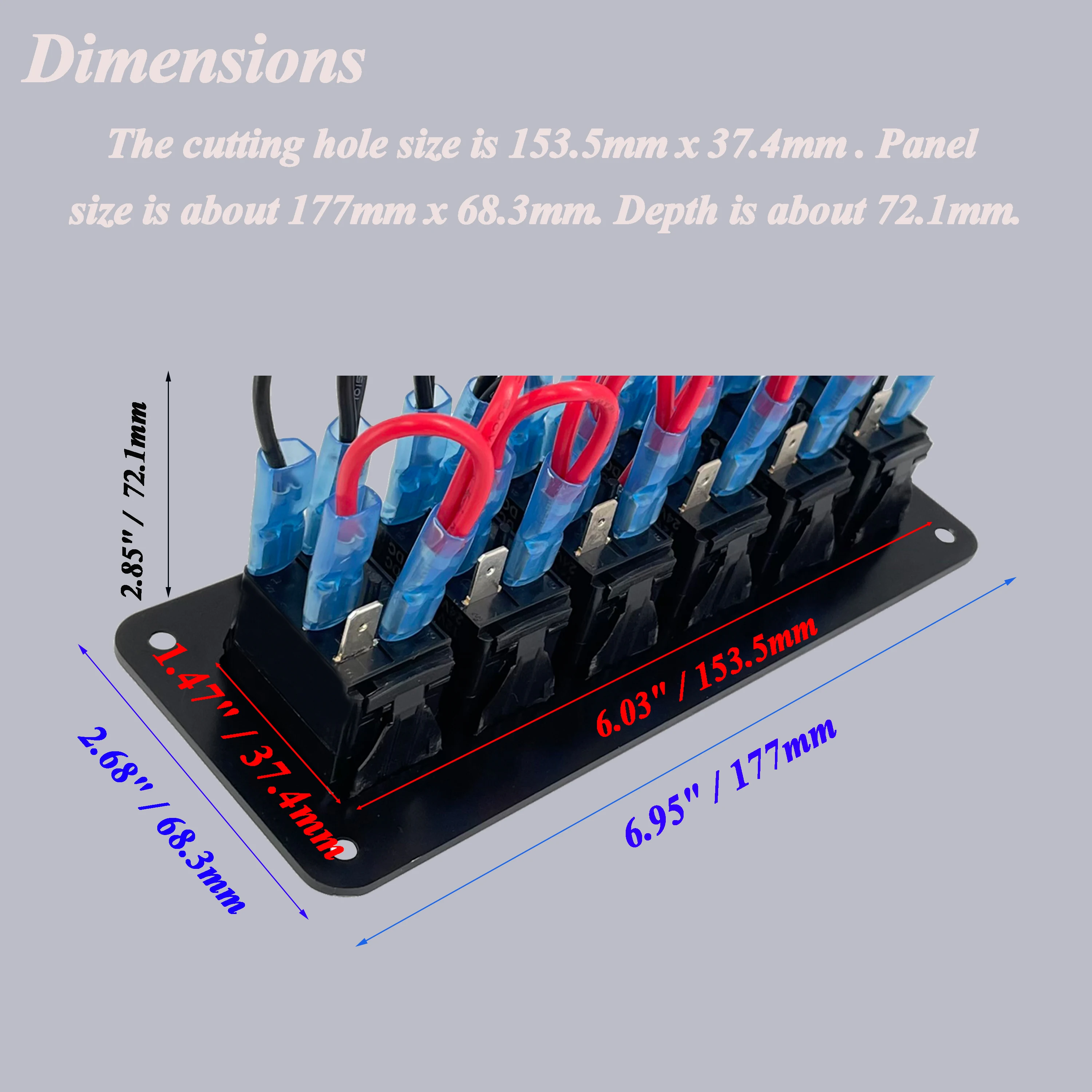 Пользовательская 6-клавишная алюминиевая клавишная панель проводная с 12 В 20 А