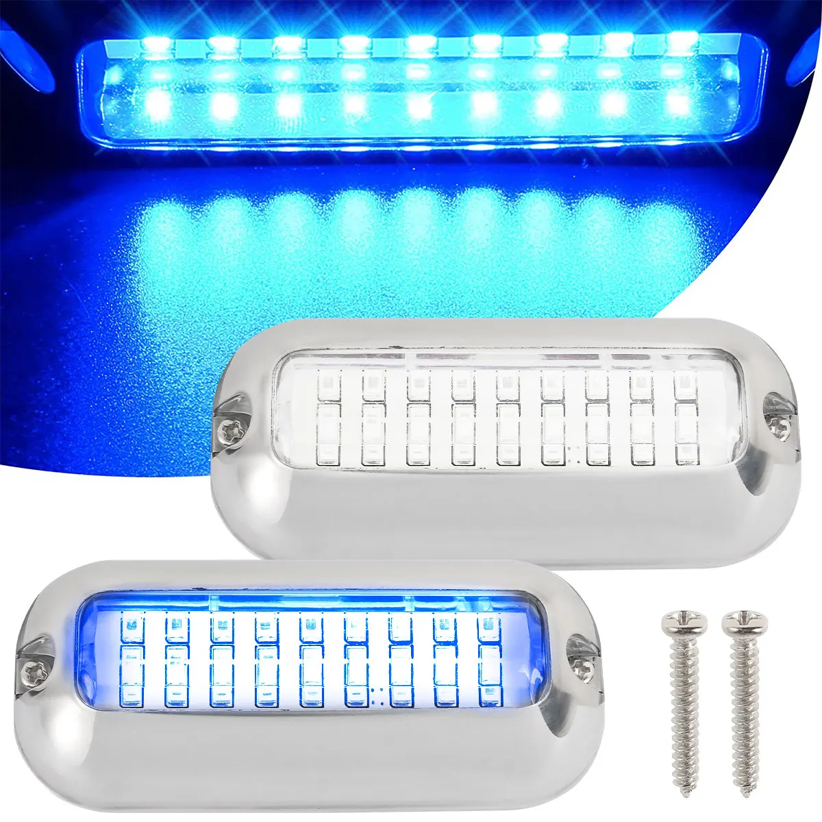 

New 27LED Marine Boat Lights 74LM 12V 50W LED Interior Lights IP68 Waterproof 3.7" Boat Deck Courtesy Cockpit Decorative Light