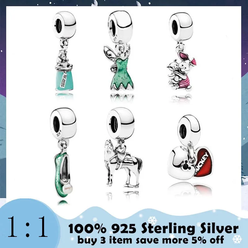 

High Quality 100%925 Sterling Silver Charm Angel Flat Shoes Pendant Beads Fashion Exquisite Diy Bracelet Free Delivery