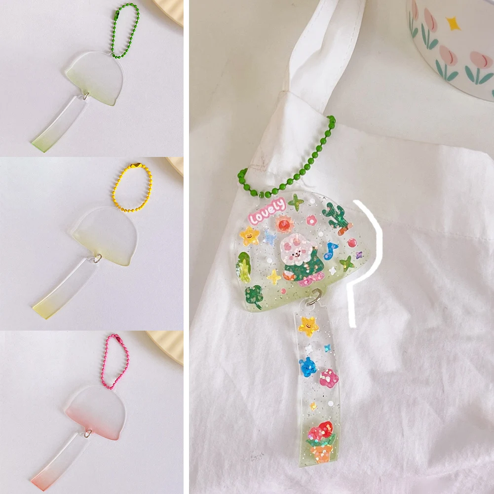 

New Colorful Acrylic Cartoon Keychain Business Gift Leather Key Chain Men Women Car Key Holder Bag Pendant KeyChains Keyrings