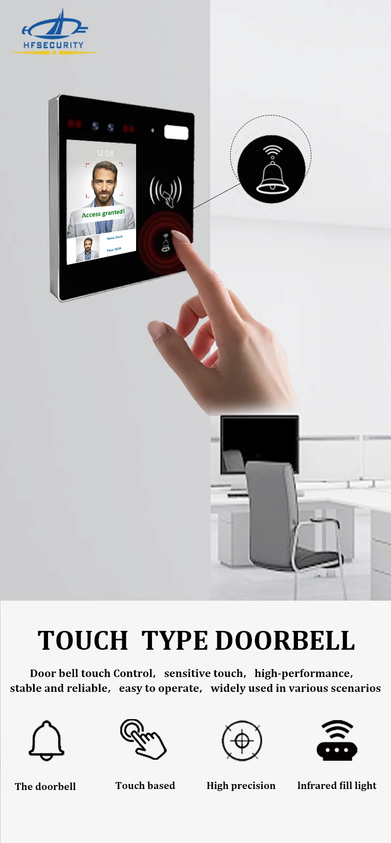 HFSecurity MINI30 IC Reader распознавания лиц 2 4 дюйма контроль доступа для спортзала в отеле