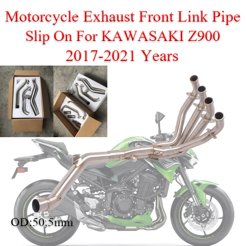 

Motorcycle Full Systems Exhaust Pipe stainless steel Front Link Pipe Moto Esacpe Muffler Slip On For KAWASAKI Z900 2017-2021