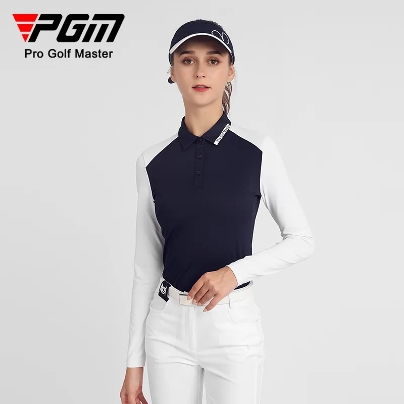

PGM Golf Ladies Long Sleeve Clothing Simple and Versatile Fashion Sports Classic Lapel T-Shirt Top