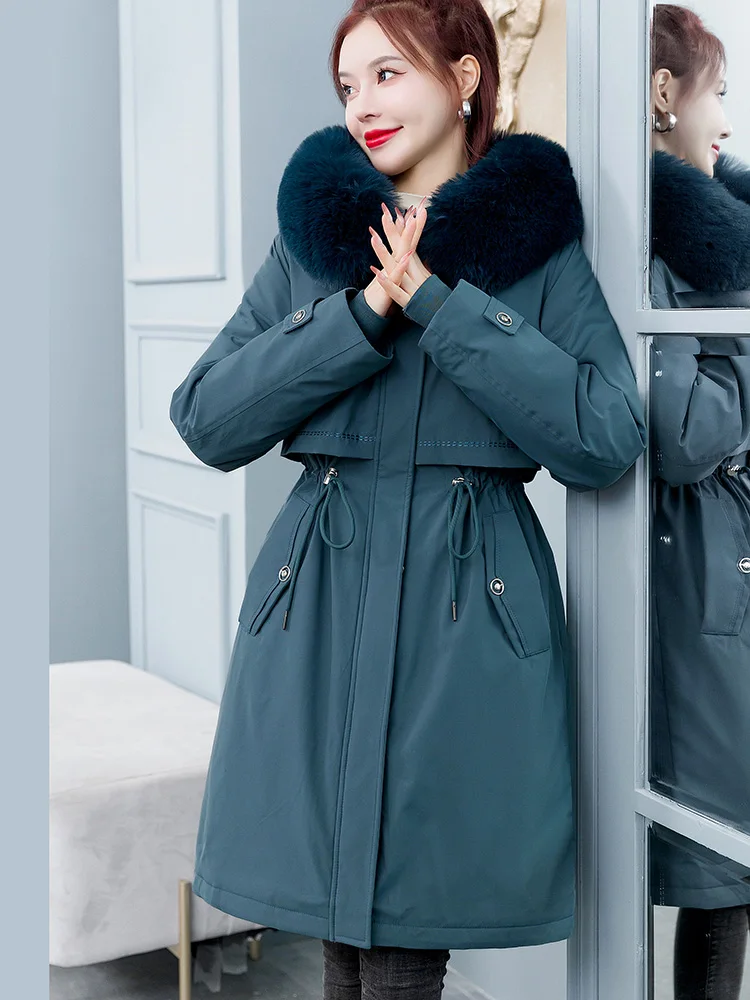 Winter Hooded Removable liner Jacket Women New 2022 Winter Warm Down Jacket Female Long Parkas Women Three Piece Set Coat