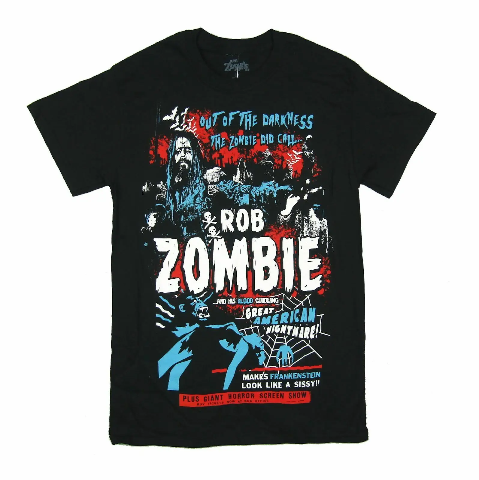 

Rob Zombie Out of the Darkness Zombie Call Black T Shirt New