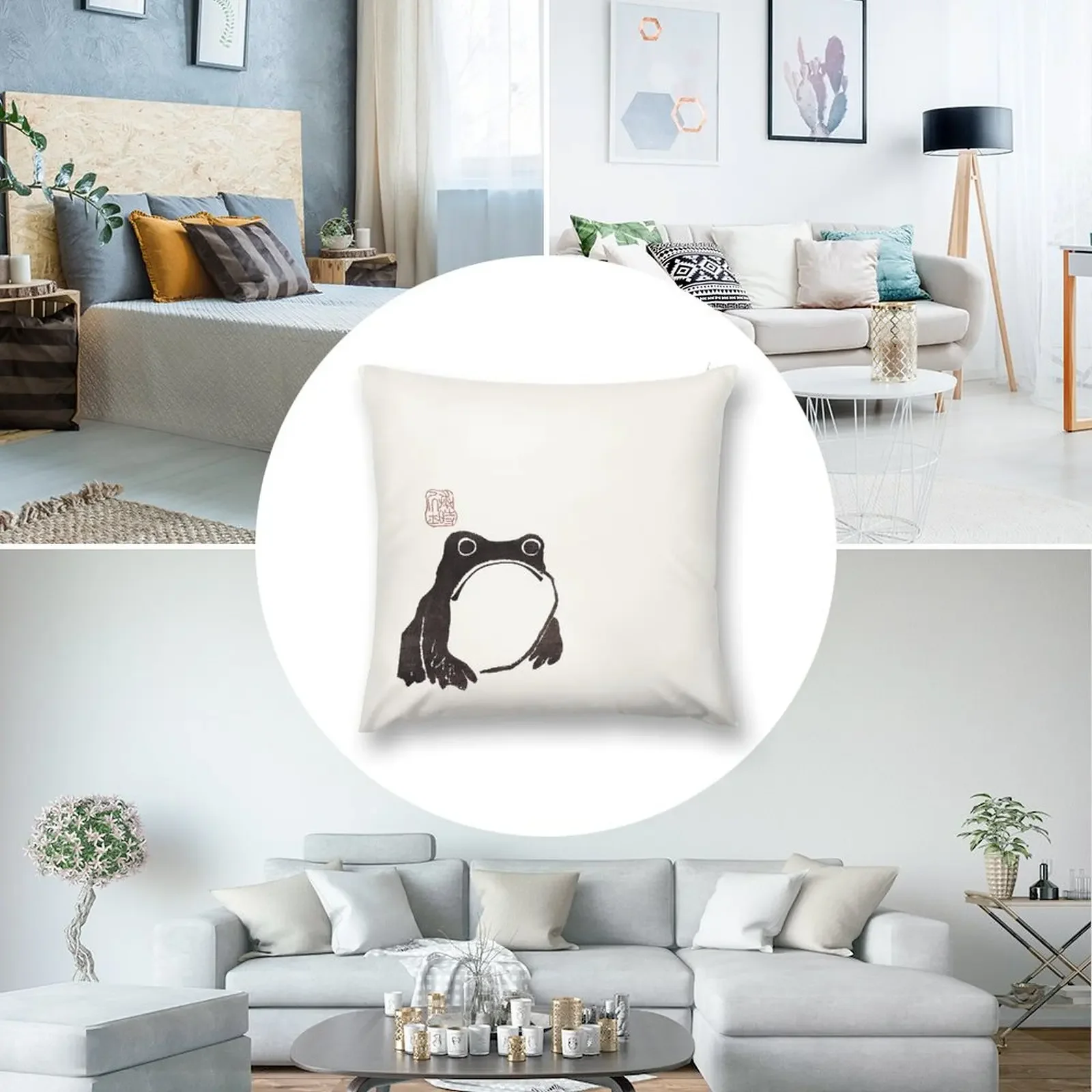 Grumpy Frog Dark - Matsumoto Hoji декоративная подушка чехол для диванной подушки