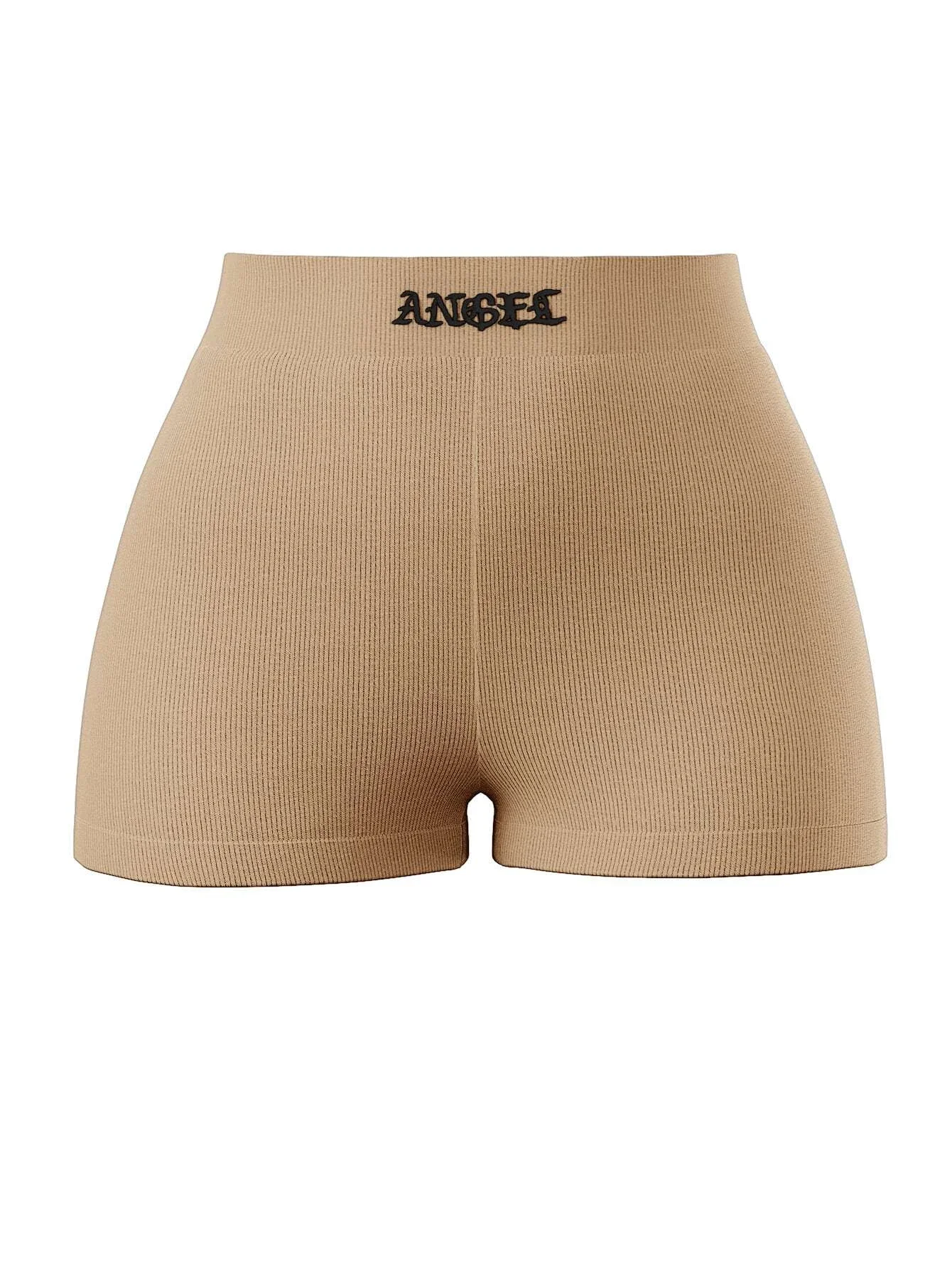 

Plus Letter Embroidered Biker Shorts