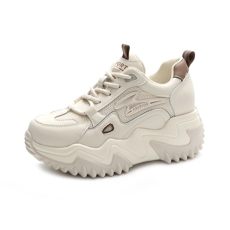 

Genuine Leather Casual Sneakers Girls Flats Tennis Chunky Platform Sports Shoes for Women 2023 High Heels Luxury Designer Shoes