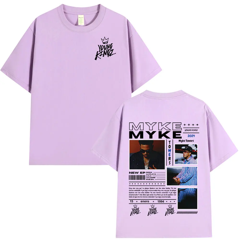 Rapper Myke Towers Album Graphic Print T-shirts Mens Women Fashion Hip Hop Oversized T Shirt Casual Cotton Short Sleeve T-shirt