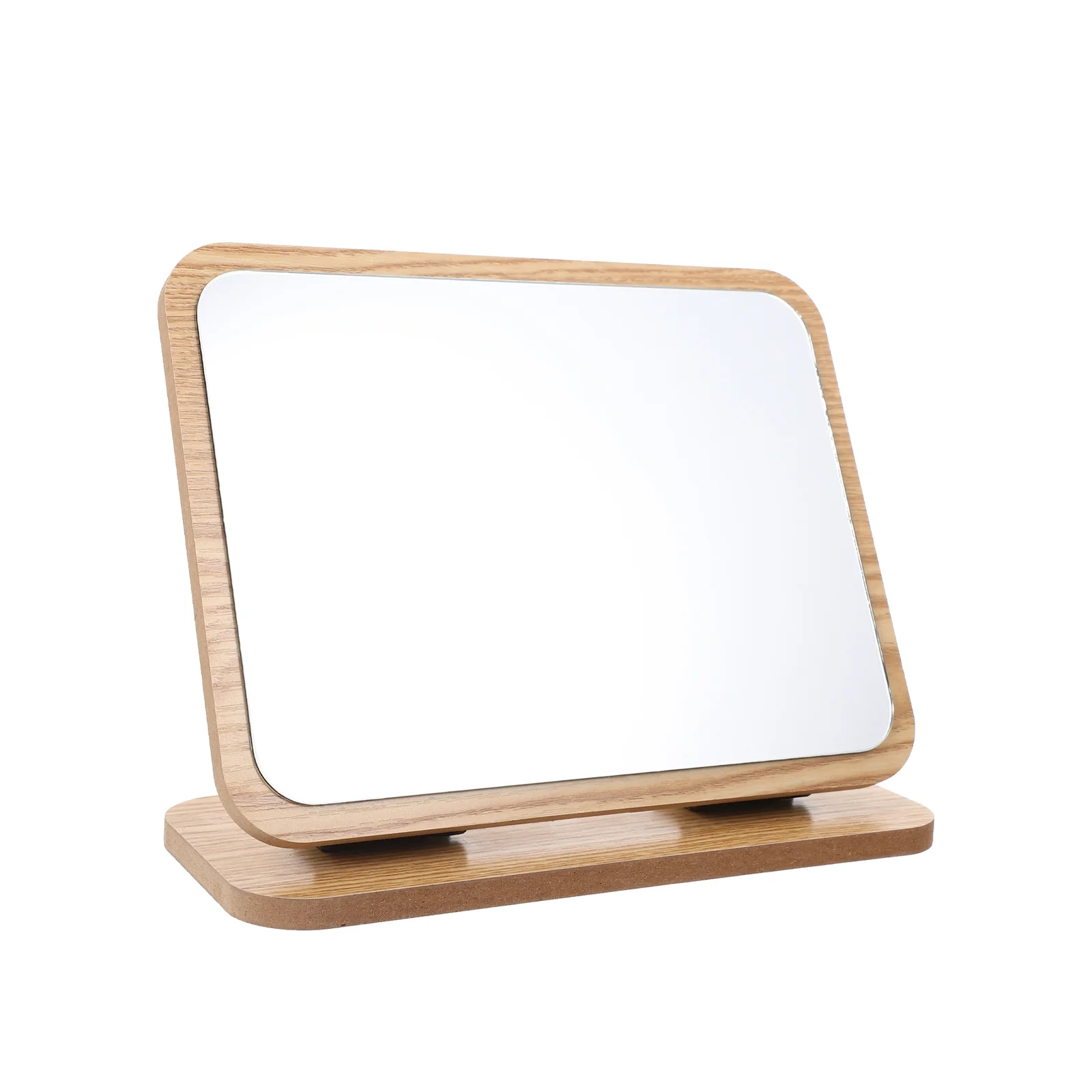 

Mirror Vanity Wood Makeup Table Tabletop Rotating Wooden Desktop Movable Mirrors Bathroom Desk Household Standing Folding Stand