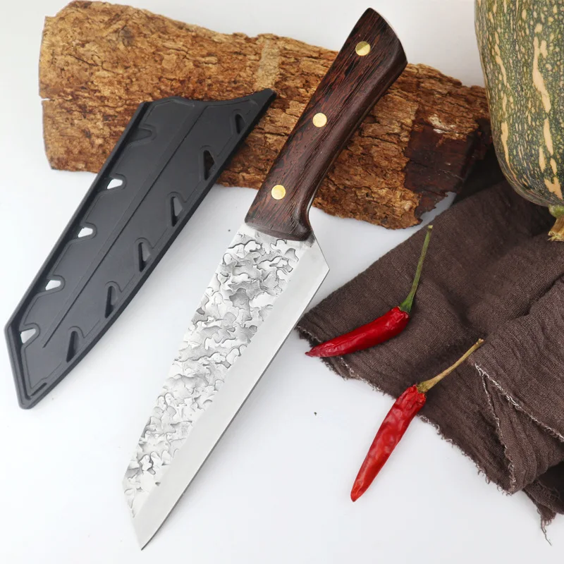 

7-дюймовый нож ручной работы, антипригарные вены 5Cr1 5MoV, стальной острый Кливер Kiritsuke, кухонные ножи для нарезки мяса и овощей, инструменты