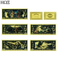 10pcs set color bat us 1 million pure gold banknote double sided gold plated 24k banknote business souvenir gift