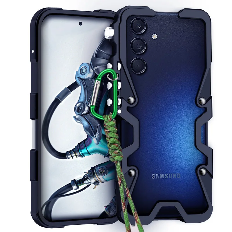 Противоударный чехол Armor Screw Metal Frame с алюминиевым бампером для Samsung Galaxy S25 S24 S23 S22 Note