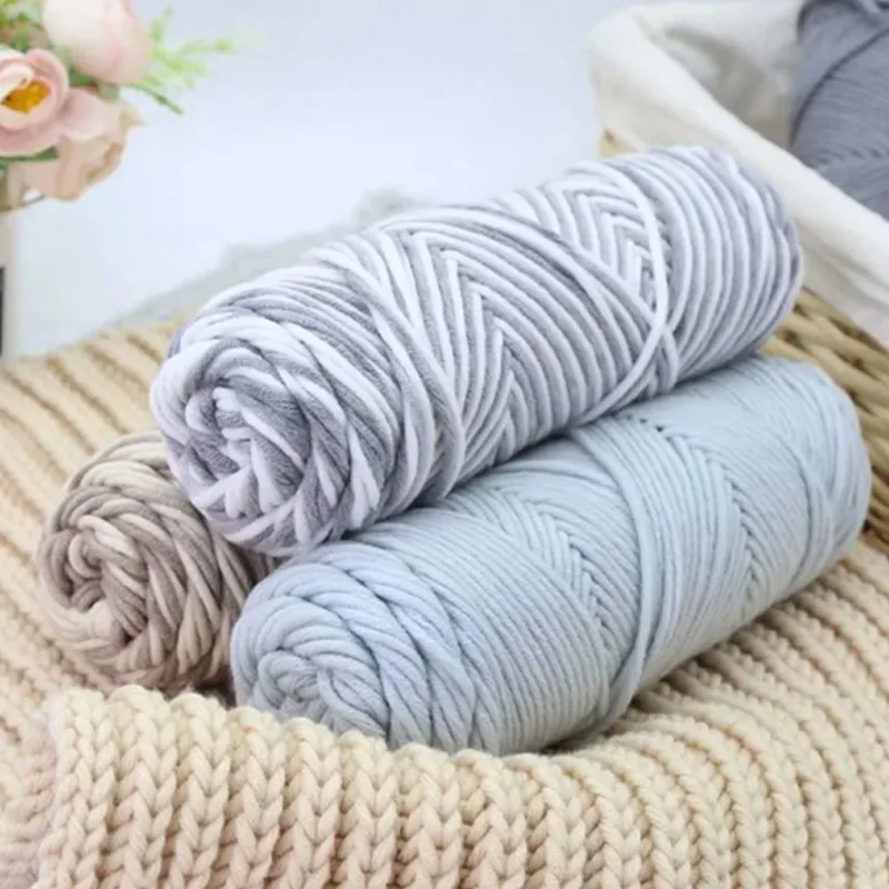 8Ply 100 г/шарик, молочный хлопок, вязание крючком, свитер, шапка, куклы, мягкие теплые окрашенные ланасы, молочная хлопчатобумажная пряжа для ручного вязания, оптовая продажа