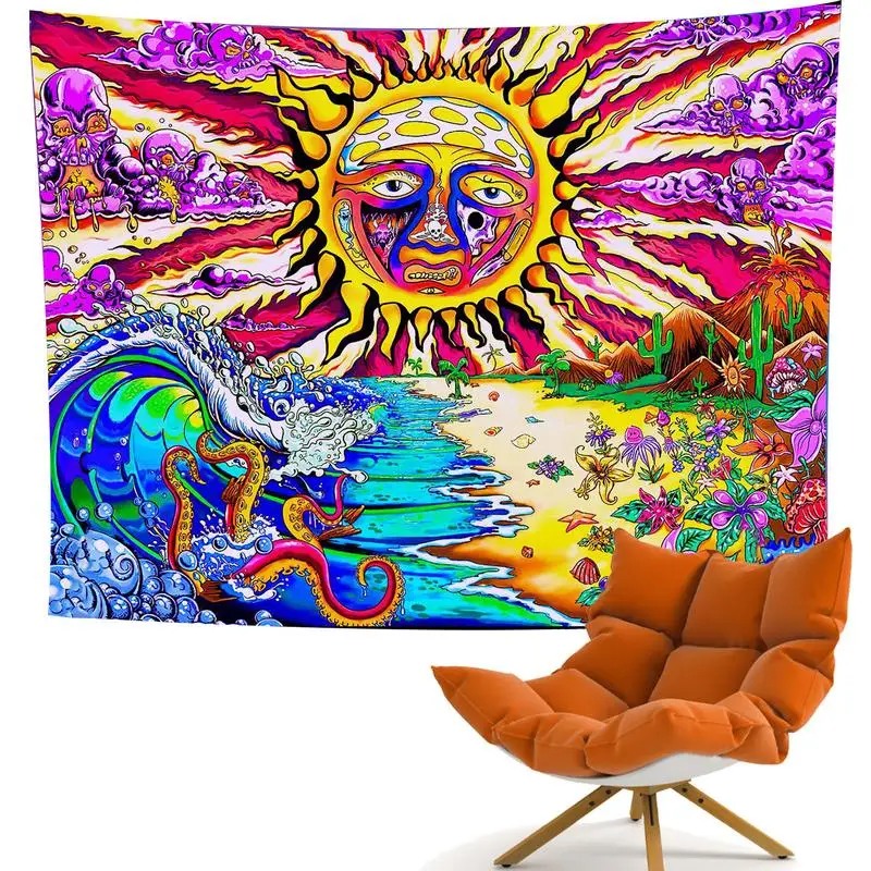 

Trippy Sublime Sun Tapestry Trippy Sublime Tapestry Burning Sun Tapestries Hippie Tapestry Colorful Wall Tapestry For Bedroom