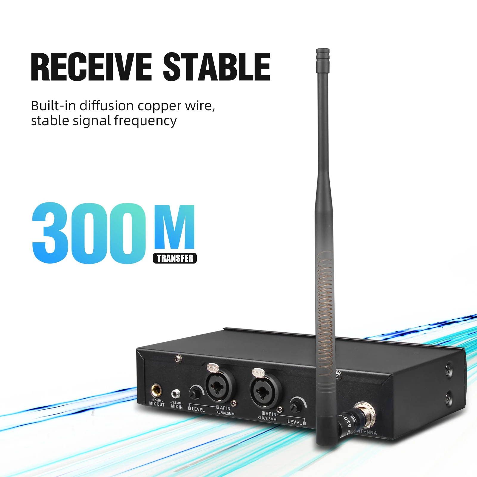 Фото Профессиональная беспроводная система Debra ER-102 UHF IEM для сценического мониторинга с несколькими передатчиками для выступлений на небольших сценах №4