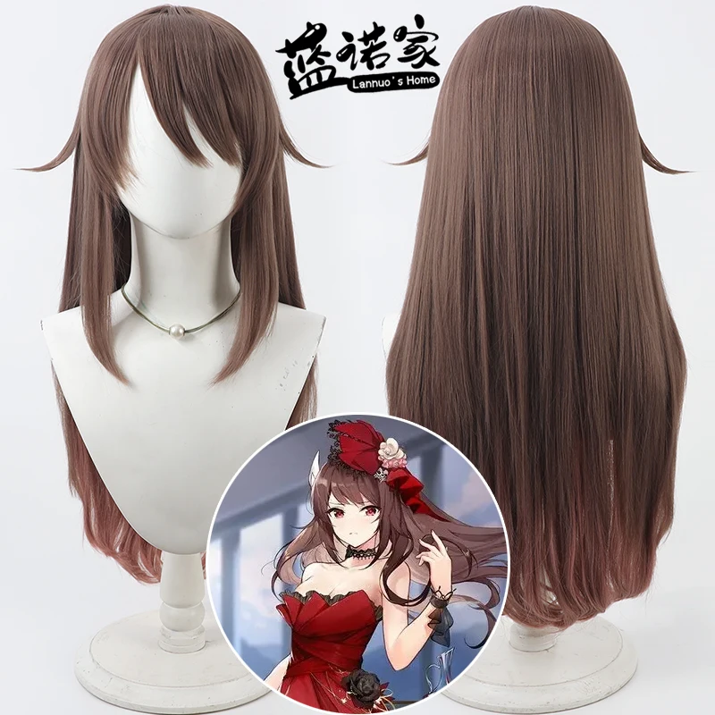 Фото Аниме Azur Lane Haruna Cos, парик для косплея, реквизит для Хэллоуина, карнавала, синтетические волосы, термостойкое волокно + шапочка для парика №1