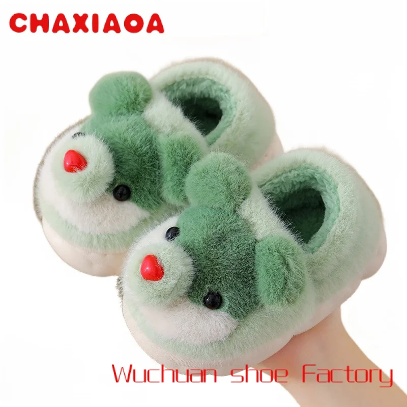 

Top selling new comfortable fluffy plush slippers winter warm indoor cute slipper for kids