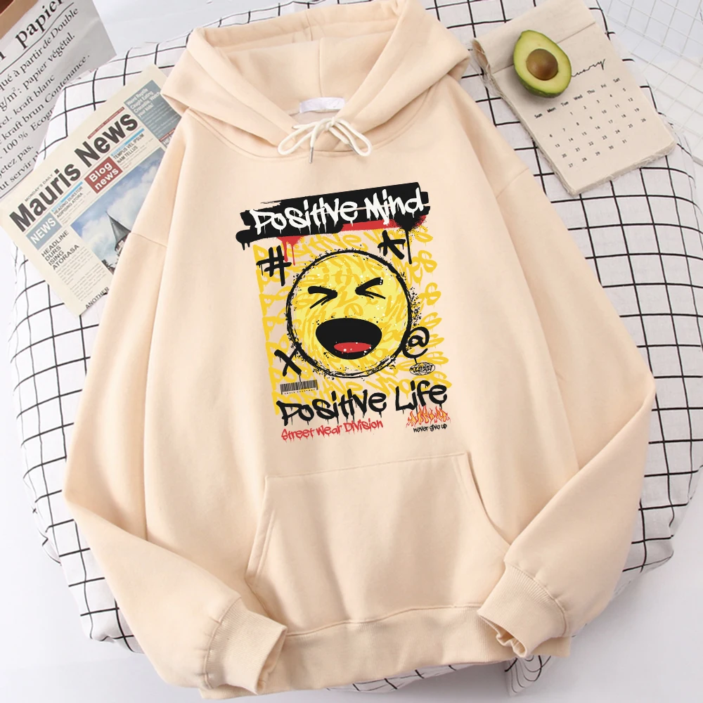 Foistive Mind Positve Life Male Hoody Harajuku S-Xxl Sweatshirt Fashion High Quality Hooded Autumn Casual Warm Streetwear