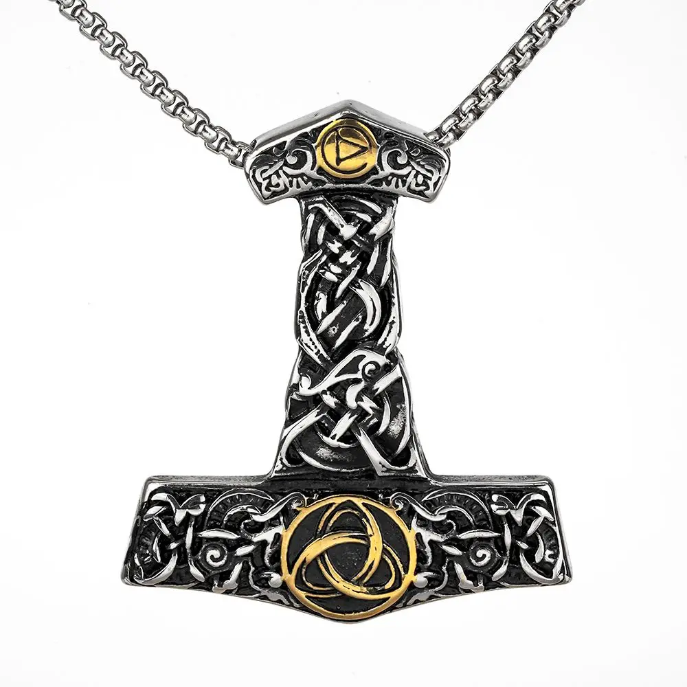

Nordic Viking Celtic Wolf Totem Odin Crow Necklace Pendant Fashion Man