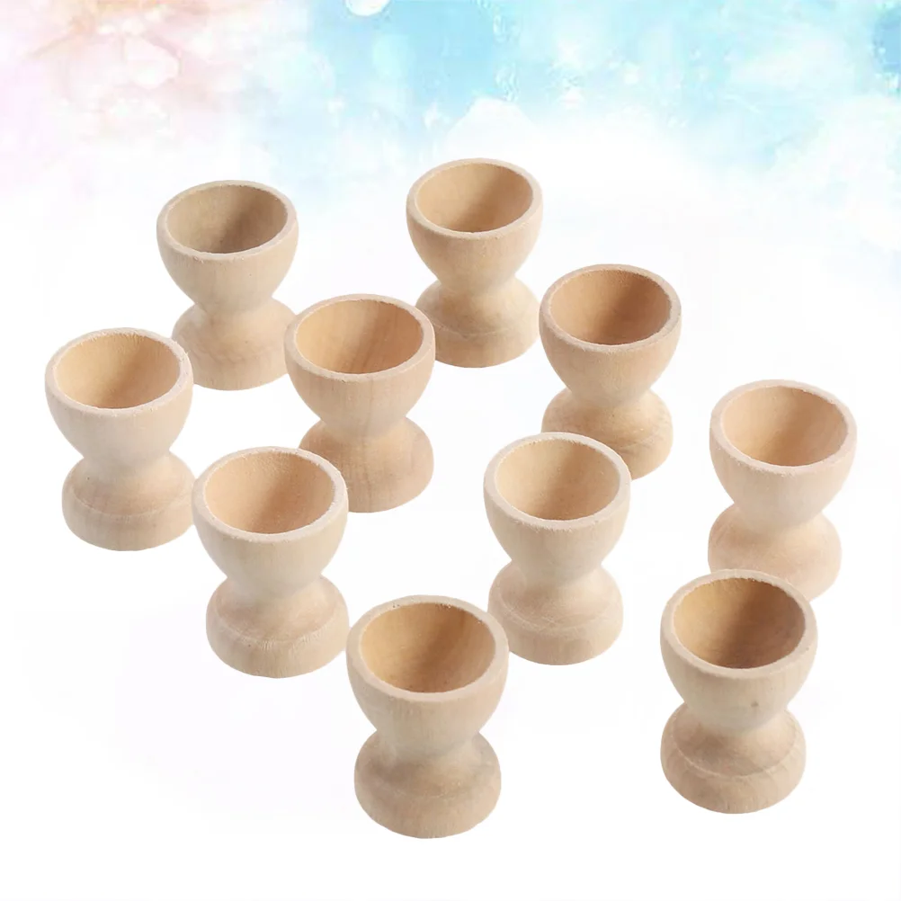 

Egg Holder Wooden Cup Easter Cups Tray Stand Display Holders Wood Eggs Painting Decorative Breakfast Kitchendiy Cooking Poachers