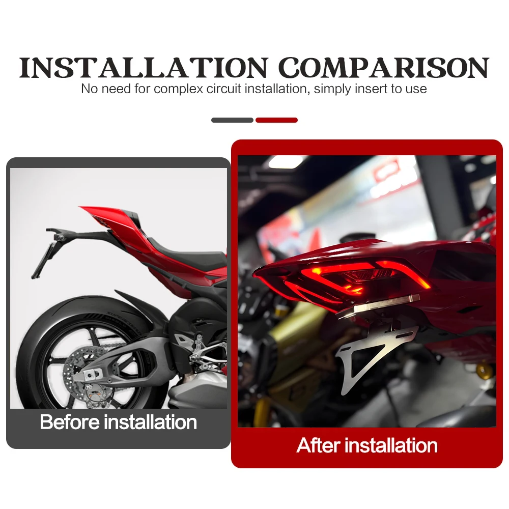 Фото Для Ducati Panigale V4S V2 V4: Новый кронштейн для номерного знака мотоцикла, задний короткий кронштейн, новый комплект для Streetfighter V4 2025 №4