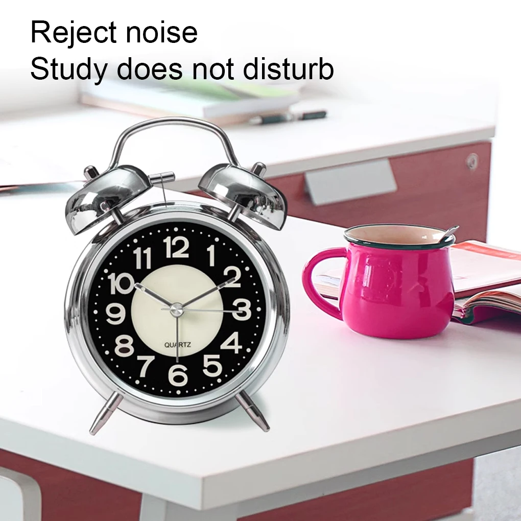 With Loud Ringing - Wake Up With Ease Easy To Set Vintage Loud Alarm Clock Bell Alarm Clock Bronze 4 Inches