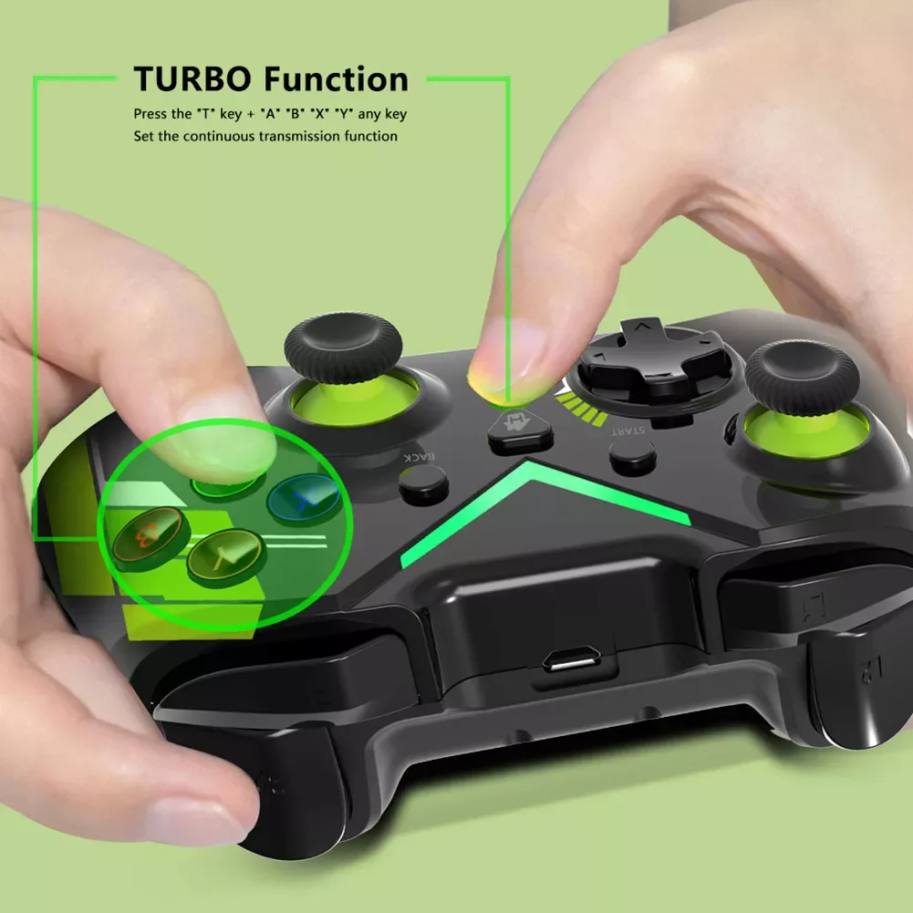 

Game Controller Professional 2.4G Wireless Gamepad Controller with Six Axes with USB Data Cable for Xbox One Windows 10/8/7