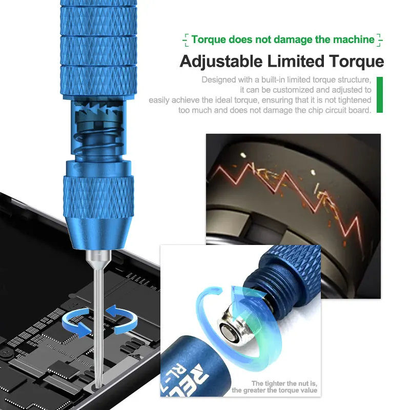 Набор отверток RELIFE RL-725 6 в 1 со стальными насадками S2 регулируемый Крутящий момент