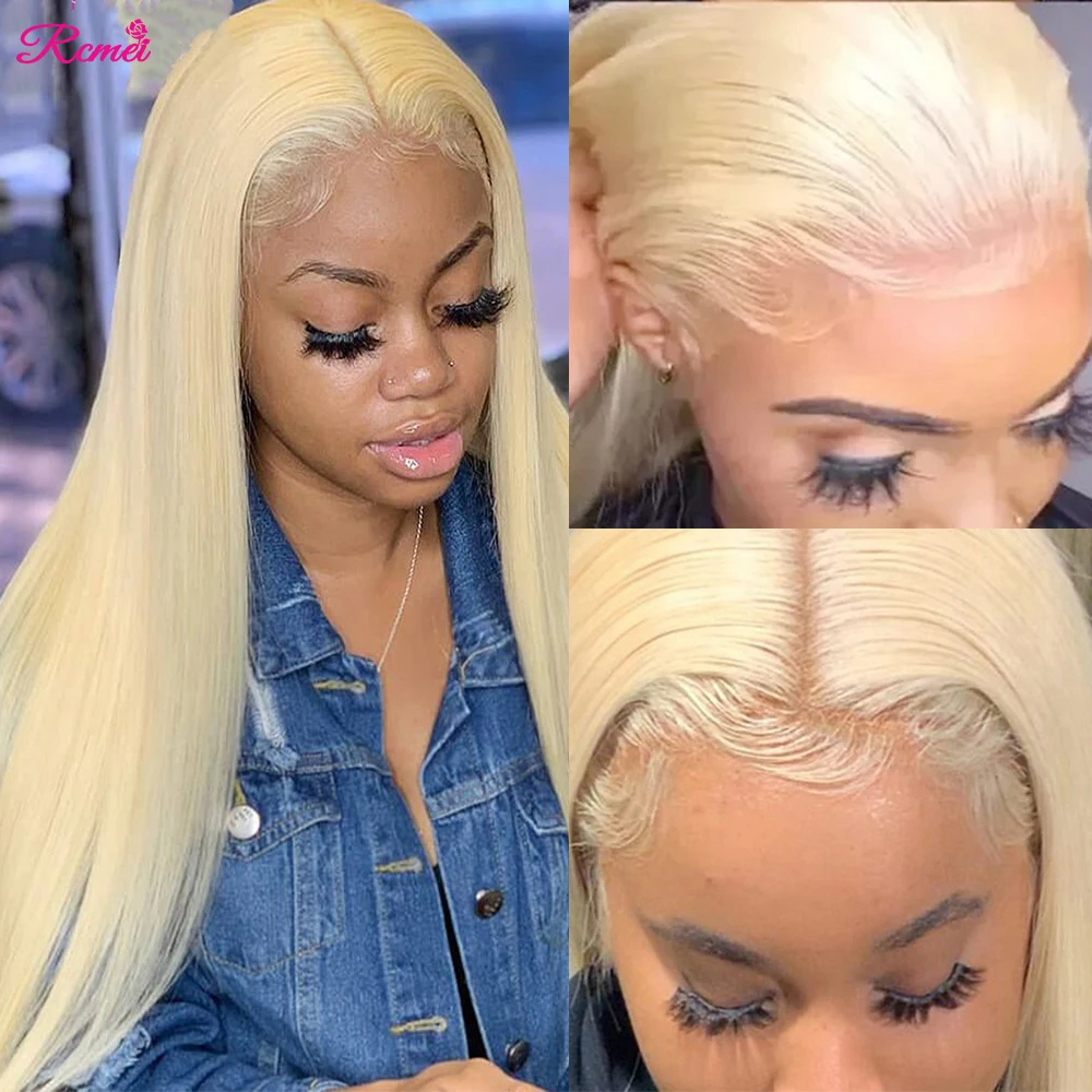 

42'' 13x4 Honey Blonde 613 Lace Front Human Hair Wigs 150% 180% 200% density HD Transparent Lace Frontal Wig Brazilian Straight